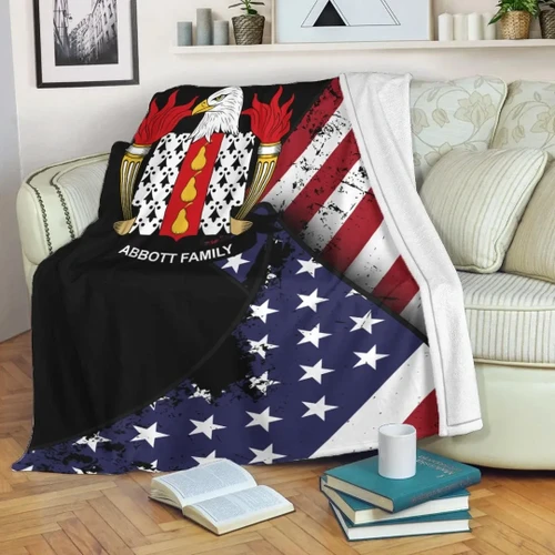 Abbott USA Blanket - Special Grunge Flag - American Family Crest A7
