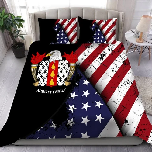 Abbott USA Bedding Set - Special Grunge Flag - American Family Crest A7