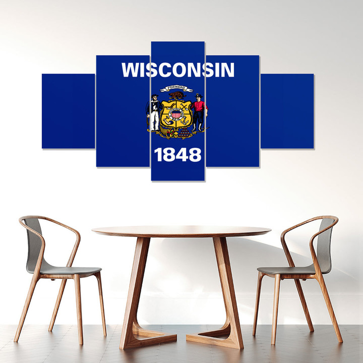 AmericansPower Canvas Wall Art - Flag Of Wisconsin Car Seat Covers A7 | AmericansPower