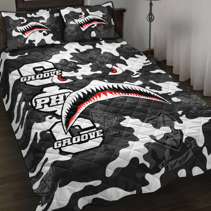 AmericansPower Quilt Bed Set - Groove Phi Groove Full Camo Shark Quilt Bed Set | AmericansPower
