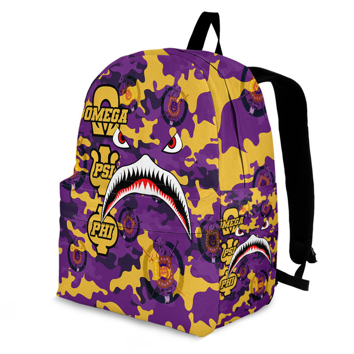 AmericansPower Backpack - Omega Psi Phi Full Camo Shark Backpack | AmericansPower
