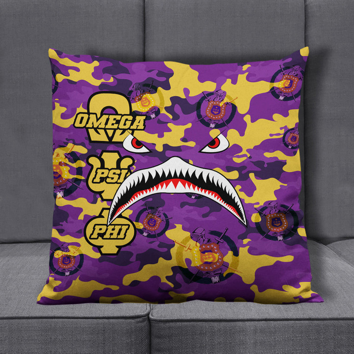 AmericansPower Pillow Covers - Omega Psi Phi Full Camo Shark Pillow Covers | AmericansPower
