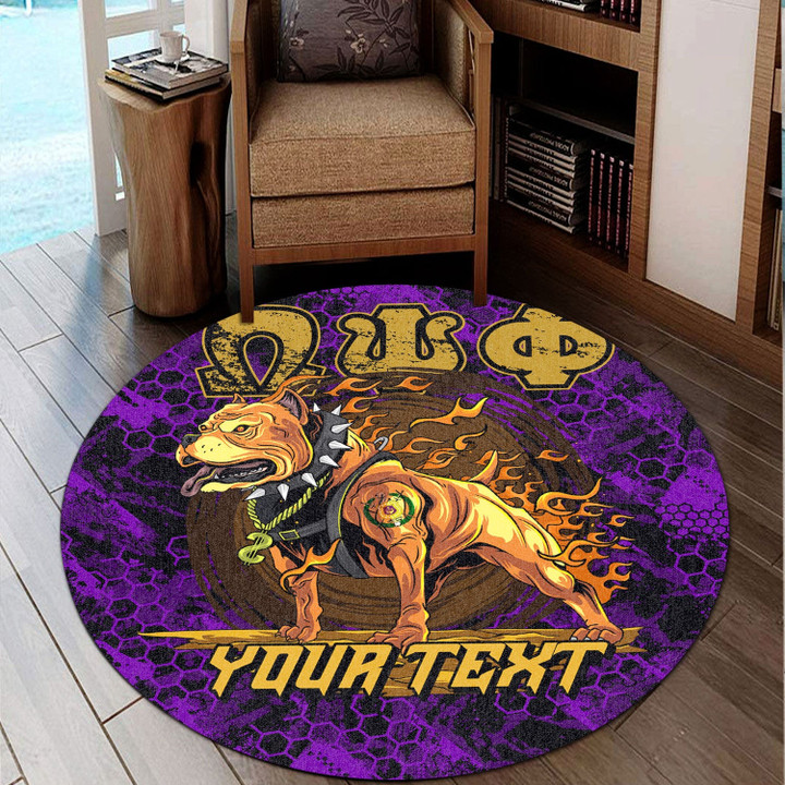AmericansPower Round Carpet - (Custom) Omega Psi Phi Dog Round Carpet | AmericansPower
