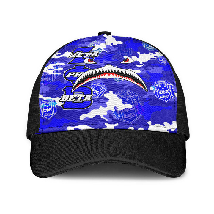 AmericansPower Mesh Back Cap - Zeta Phi Beta Full Camo Shark Mesh Back Cap | AmericansPower
