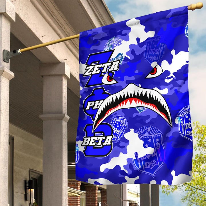 AmericansPower Flag - Zeta Phi Beta Full Camo Shark Flag | AmericansPower
