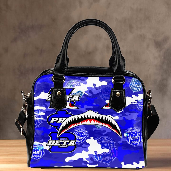 AmericansPower Shoulder Handbag - Zeta Phi Beta Full Camo Shark Shoulder Handbag | AmericansPower
