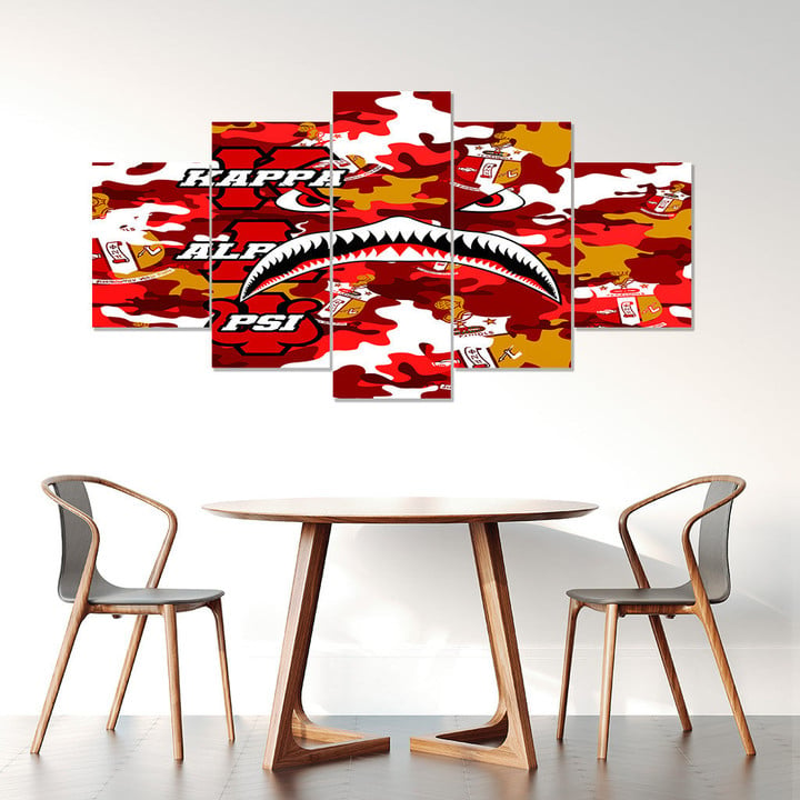 AmericansPower Canvas Wall Art - Kappa Alpha Psi Full Camo Shark Canvas Wall Art | AmericansPower

