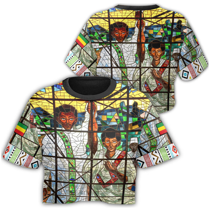 AmericansPower Clothing - Ethiopian Orthodox Flag Croptop T-shirt A7 | AmericansPower