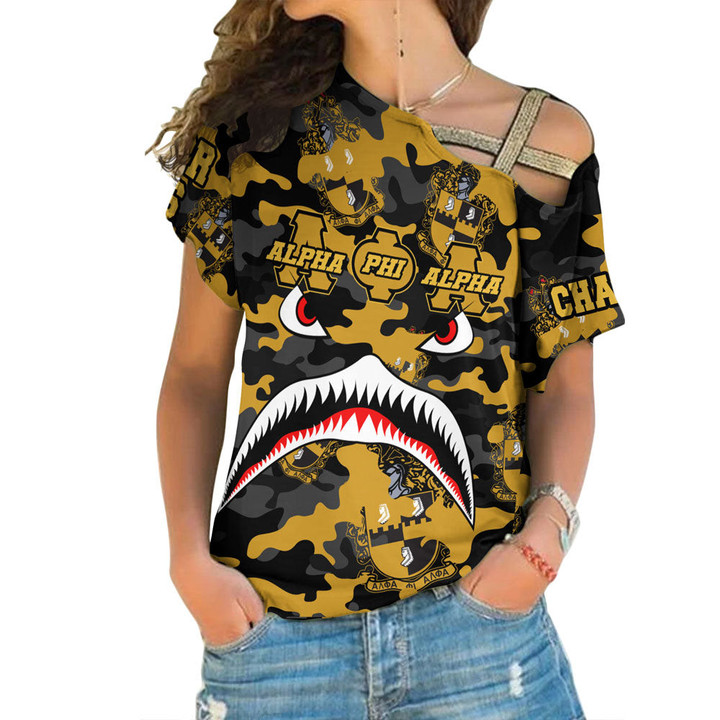 AmericansPower Clothing - Alpha Phi Alpha Full Camo Shark One Shoulder Shirt A7 | AmericansPower