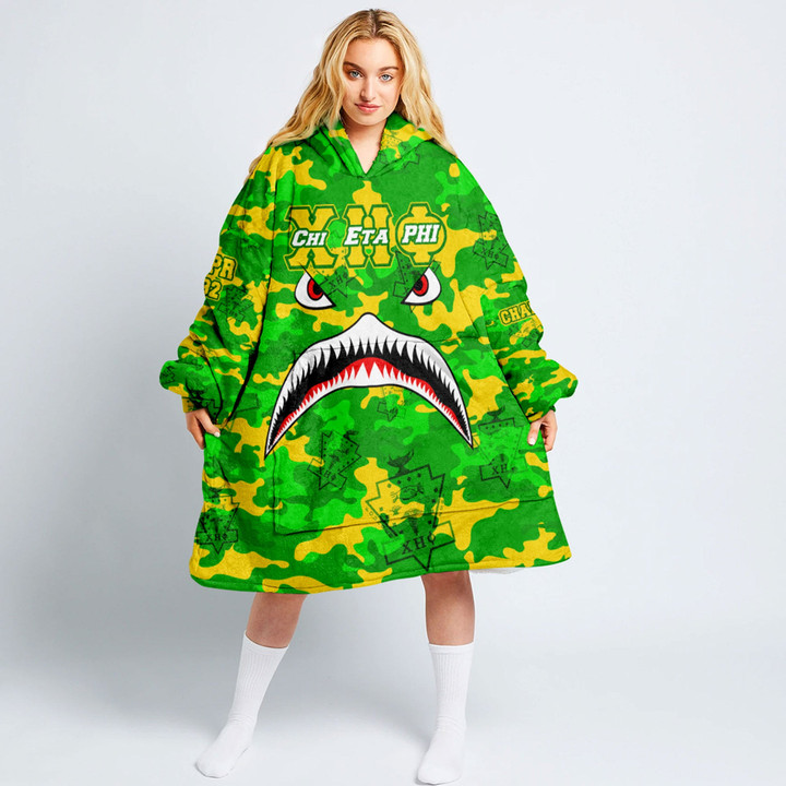 AmericansPower Clothing - Chi Eta Phi Full Camo Shark Oodie Blanket Hoodie A7 | AmericansPower