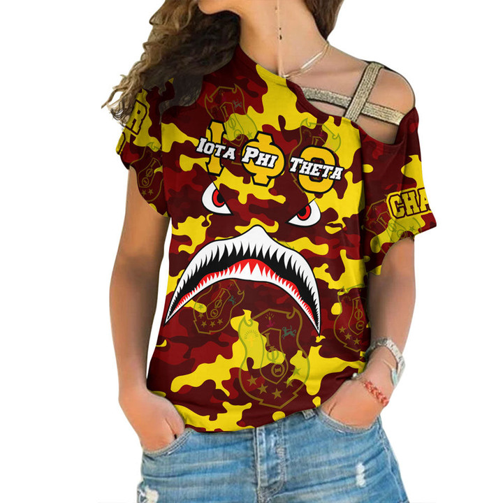 1stScotland Clothing - Iota Phi Theta Full Camo Shark One Shoulder Shirt A7 | 1stScotland