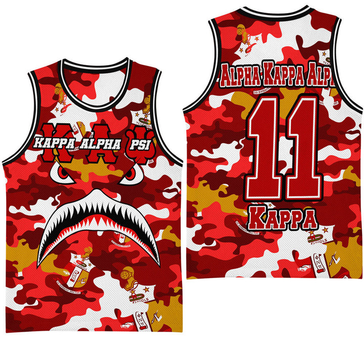 AmericansPower Clothing - Kappa Alpha Psi Full Camo Shark Basketball Jersey A7 | AmericansPower