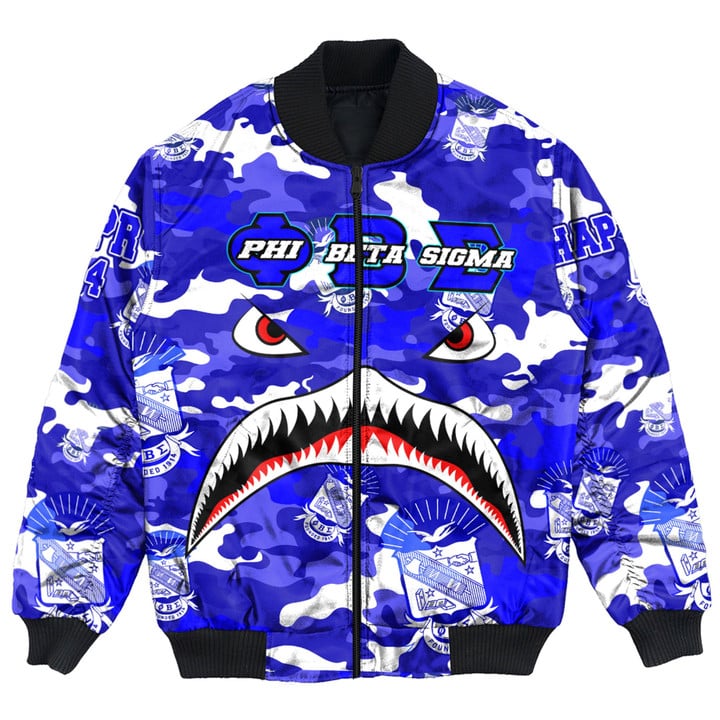 AmericansPower Clothing - Phi Beta Sigma Full Camo Shark Bomber Jackets A7 | AmericansPower