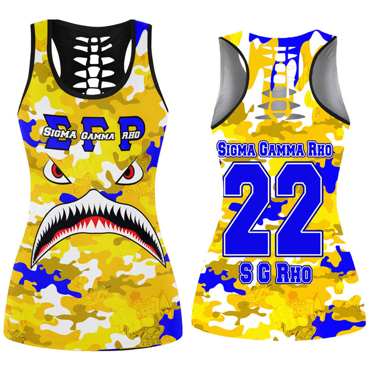 AmericansPower Clothing - Sigma Gamma Rho Full Camo Shark Hollow Tank Top A7 | AmericansPower