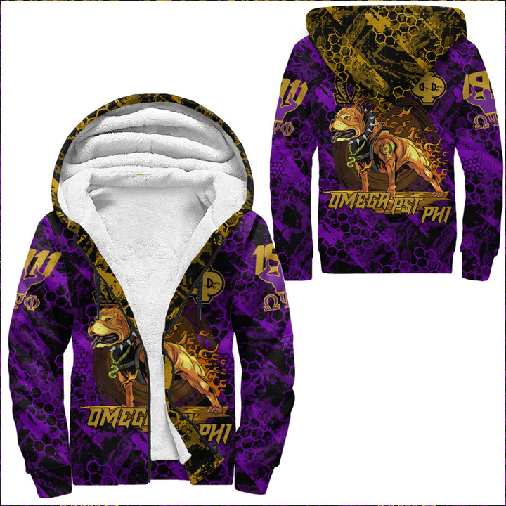 AmericansPower Clothing - Omega Psi Phi Dog Sherpa Hoodies A7 | AmericansPower