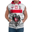 (Custom) Poland (Polska) Euro Soccer Sleeveless Hoodie Flag and Eagle A27