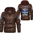 Broers Netherlands Family Crest Zipper Leather Jacket - Dutch Family Crest A7