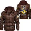 Kempers Netherlands Family Crest Zipper Leather Jacket - Dutch Family Crest A7