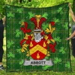 Abbott Ireland Quilt - Irish National Tartan with Shamrock - Irish Family Crest A7