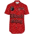 (Custom) Blood Gang Short Sleeve Shirt Red Bandana A31