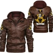 Schoute Netherlands Family Crest Zipper Leather Jacket - Dutch Family Crest A7