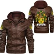 Schroder Germany Family Crest Zipper Leather Jacket A7