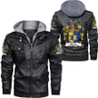 Wiser Germany Family Crest Zipper Leather Jacket | Over 2000 German Family Crests | Fast International Shipping