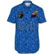 (Custom) Crips Gang Short Sleeve Shirt Blue Bandana A31