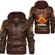 Van de Valk Netherlands Family Crest Zipper Leather Jacket - Dutch Family Crest A7