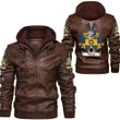 Alting Netherlands Family Crest Zipper Leather Jacket - Dutch Family Crest A7