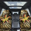 (Custom) Polynesian Car Seat Covers, Polynesian Plumeria Gold Personal Signature A24