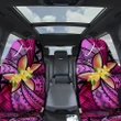 (Custom) Polynesian Car Seat Covers, Polynesian Plumeria Pink Personal Signature A24