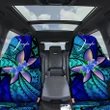 (Custom) Polynesian Car Seat Covers, Plumeria Blue Personal Signature A24