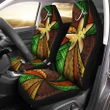 (Custom) Polynesian Car Seat Covers, Polynesian Plumeria Brown Personal Signature A24