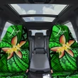 (Custom) Polynesian Car Seat Covers, Polynesian Plumeria Green Personal Signature A24