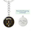 AmericansPower Jewelry - MacLellan Modern Clan Tartan Crest Circle Pendant with Keychain Attachment A7 |  AmericansPower