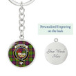 AmericansPower Jewelry - MacDonald of Clanranald Clan Tartan Crest Circle Pendant with Keychain Attachment A7 |  AmericansPower