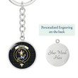 AmericansPower Jewelry - Murray of Atholl Modern Clan Tartan Crest Circle Pendant with Keychain Attachment A7 |  AmericansPower