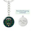 AmericansPower Jewelry - Abercrombie Clan Tartan Crest Circle Pendant with Keychain Attachment A7 |  AmericansPower