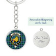 AmericansPower Jewelry - Campbell of Cawdor Ancient Clan Tartan Crest Circle Pendant with Keychain Attachment A7 |  AmericansPower