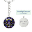 AmericansPower Jewelry - Dunlop Modern Clan Tartan Crest Circle Pendant with Keychain Attachment A7 |  AmericansPower