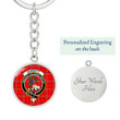 AmericansPower Jewelry - Burnett Modern Clan Tartan Crest Circle Pendant with Keychain Attachment A7 |  AmericansPower