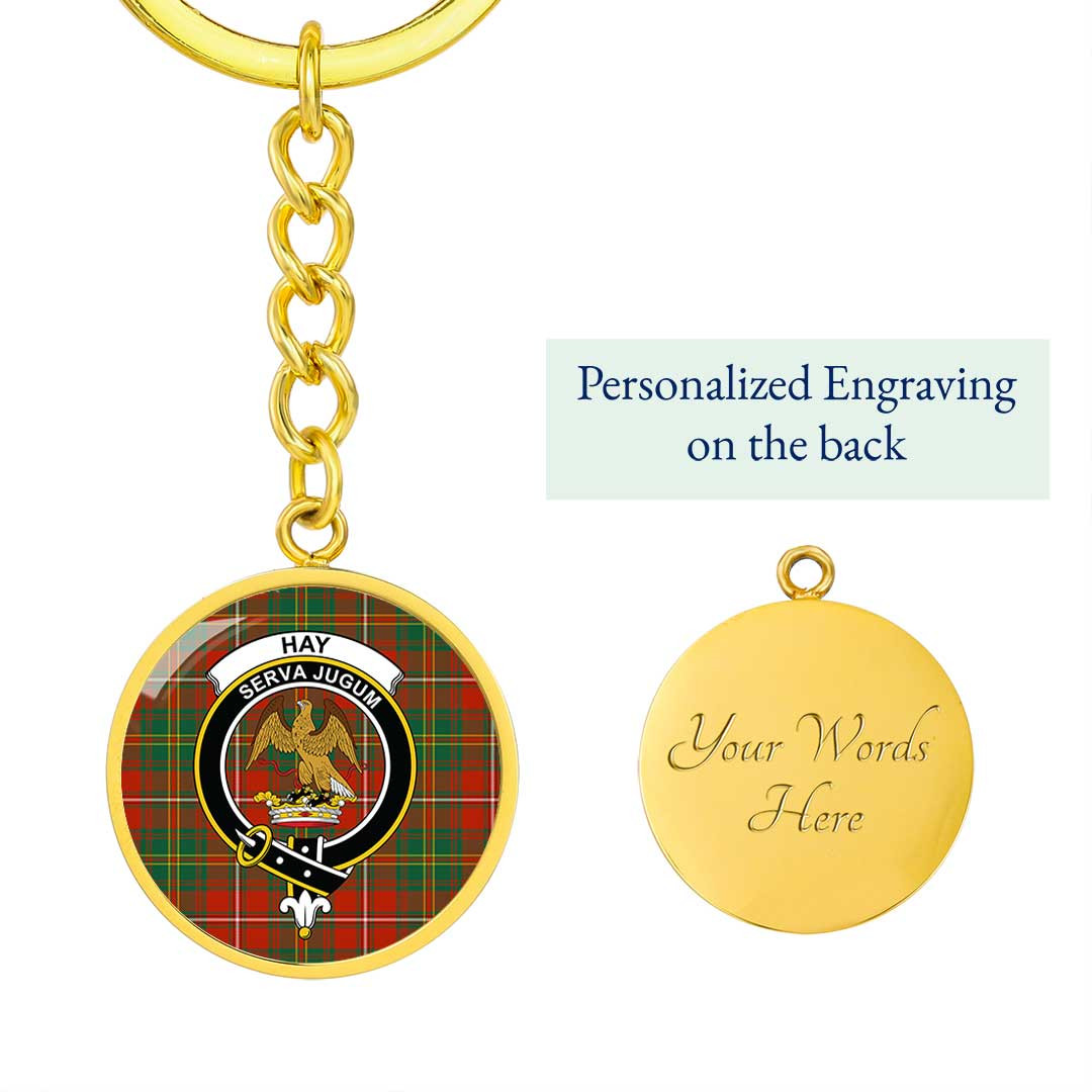 AmericansPower Jewelry - Hay Ancient Clan Tartan Crest Circle Pendant with Keychain Attachment A7 |  AmericansPower