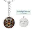 AmericansPower Jewelry - Cameron of Erracht Weathered Clan Tartan Crest Circle Pendant with Keychain Attachment A7 |  AmericansPower