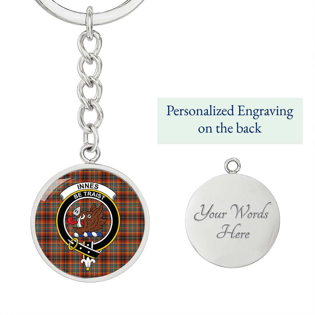 AmericansPower Jewelry - Innes Ancient Clan Tartan Crest Circle Pendant with Keychain Attachment A7 |  AmericansPower