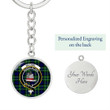 AmericansPower Jewelry - MacNeil of Colonsay Modern Clan Tartan Crest Circle Pendant with Keychain Attachment A7 |  AmericansPower