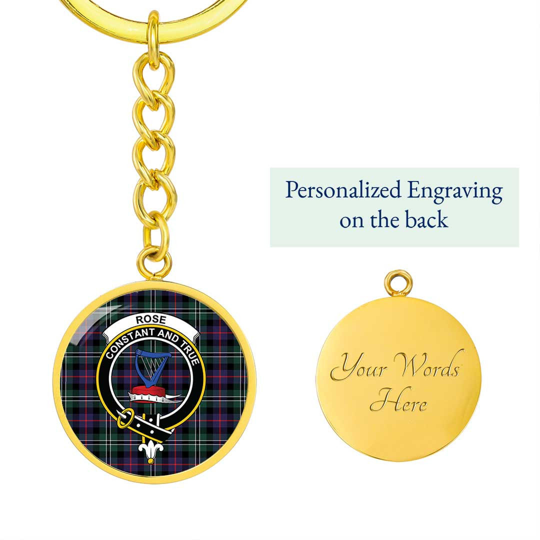 AmericansPower Jewelry - Rose Hunting Modern Clan Tartan Crest Circle Pendant with Keychain Attachment A7 |  AmericansPower