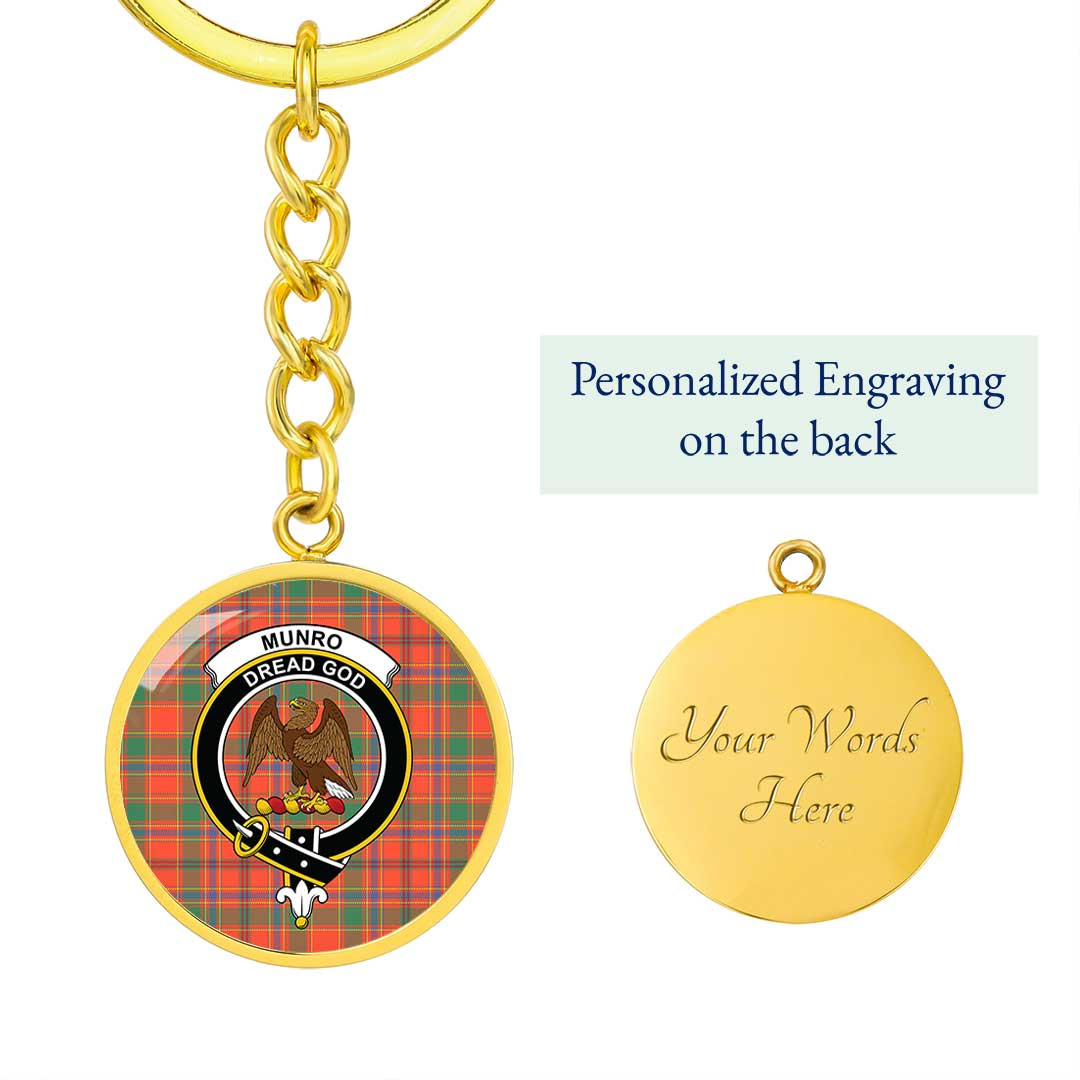 AmericansPower Jewelry - Munro Ancient Clan Tartan Crest Circle Pendant with Keychain Attachment A7 |  AmericansPower