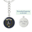 AmericansPower Jewelry - Fletcher Modern Clan Tartan Crest Circle Pendant with Keychain Attachment A7 |  AmericansPower