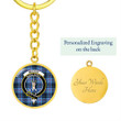 AmericansPower Jewelry - MacKay Blue Clan Tartan Crest Circle Pendant with Keychain Attachment A7 |  AmericansPower